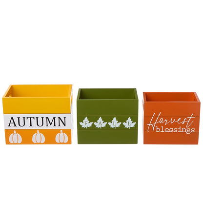 Set of 3 Harvest Wooden Boxes