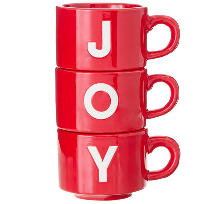 Set of 3 Holiday "Joy" Mugs