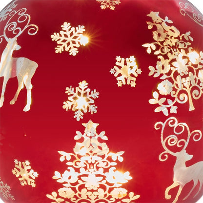 Set of 3 Holiday Light Cast Glass Globes