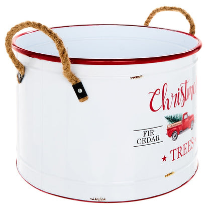 Set of 3 Antique Truck Christmas Trees Metal Planters