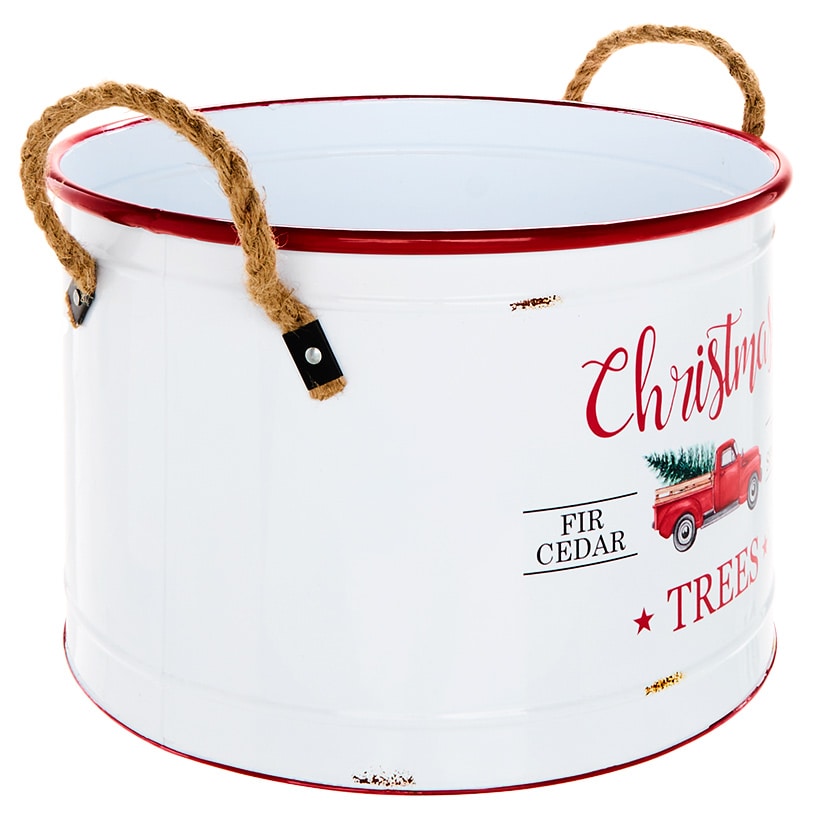 Set of 3 Antique Truck Christmas Trees Metal Planters