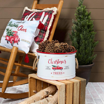 Set of 3 Antique Truck Christmas Trees Metal Planters