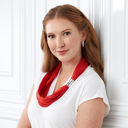 Metallic Necklace Scarf with Magnetic Clasp - Set of 2