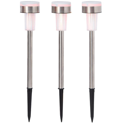 Dual-Lit Solar LED Garden Stakes - Set of 3