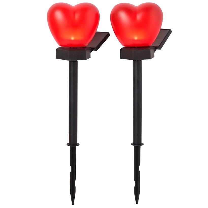 Solar Heart Garden Stakes-Set of 2
