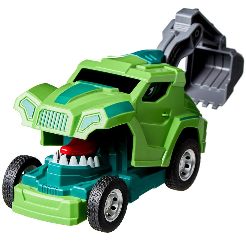 Transforming Dinosaur Trucks Set - 3 Pull-Back Trucks with Excavators