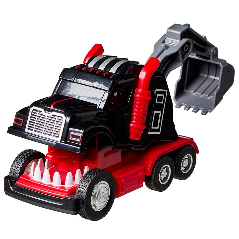 Transforming Dinosaur Trucks Set - 3 Pull-Back Trucks with Excavators