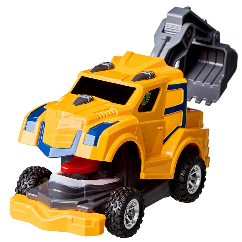 Transforming Dinosaur Trucks Set - 3 Pull-Back Trucks with Excavators