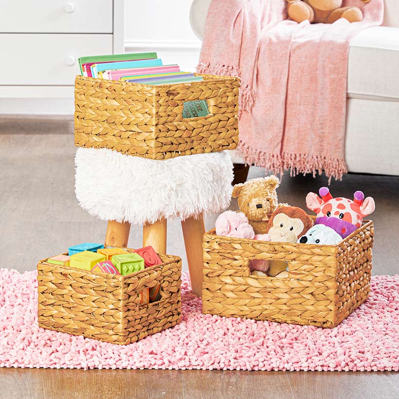 Set of 3 Water Hyacinth Nesting Baskets