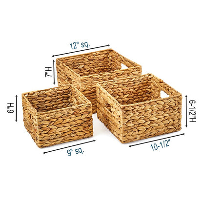 Set of 3 Water Hyacinth Nesting Baskets