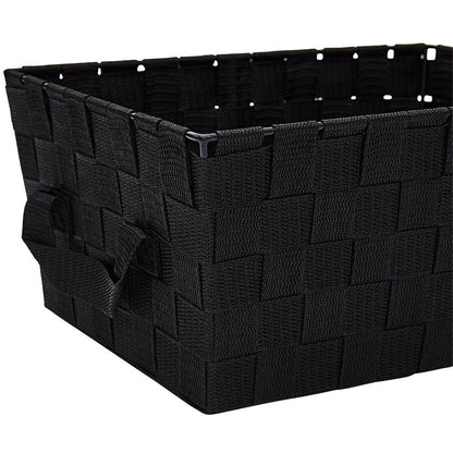 Whitmor Woven Storage Baskets in Black - Set of 3