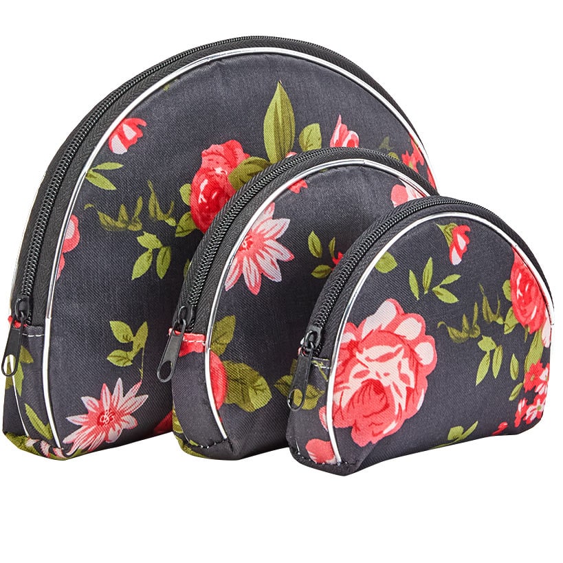 Zippered Cosmetic Bag Organizer Set of 3
