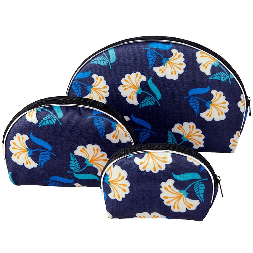 Set of 3 Zippered Cosmetic Bags
