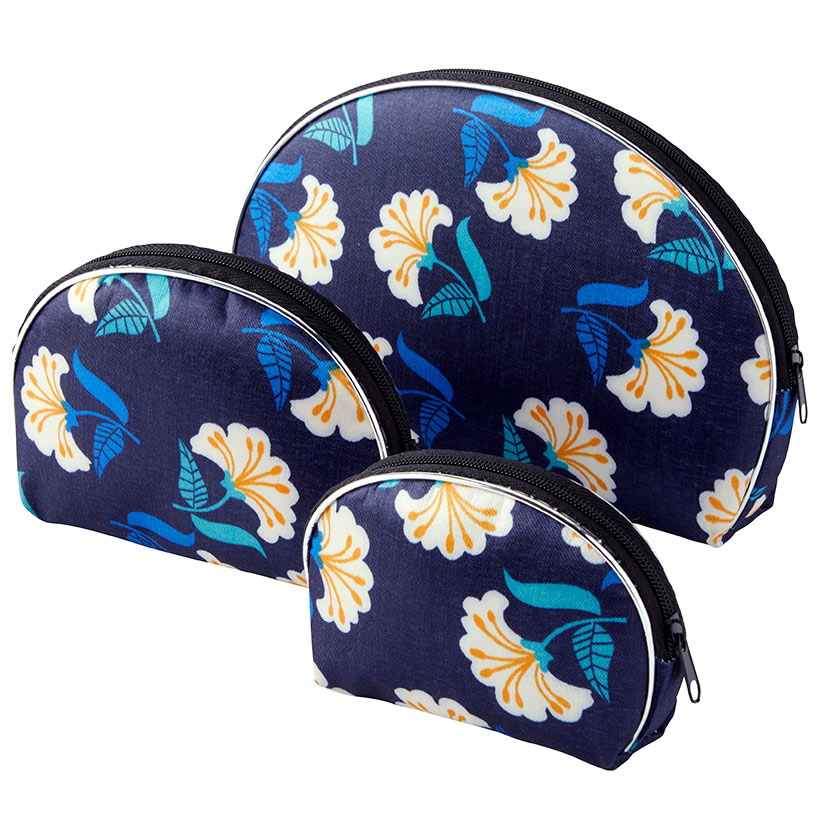 Set of 3 Zippered Cosmetic Bags