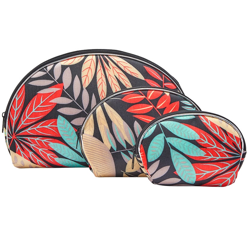 Zippered Cosmetic Bag Organizer Set of 3#select-item_fern-leaves