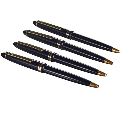 Black Ballpoint Pens with Gold Trim Set of 4