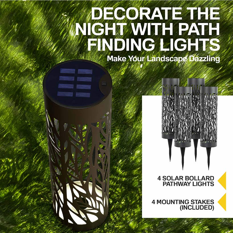 Bell+Howell® Solar Bollard Pathway Lights - Illuminate Your Outdoors