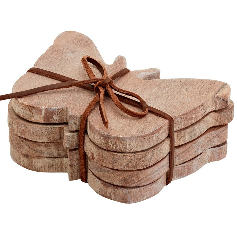 Dolly Parton Acacia Wood Butterfly Coasters - Set of 4