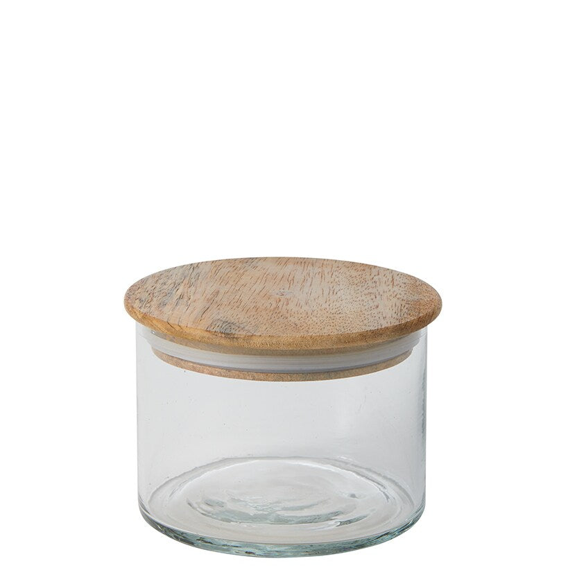 Set of 3 Canisters with Wood Lids