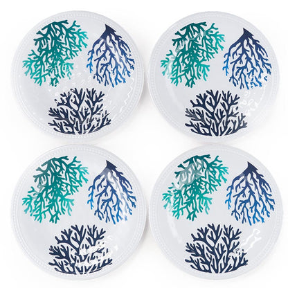 Turquoise Melamine Dinnerware Plates Set of 4