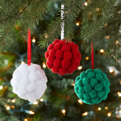 Whimsical Set of Felt Pom Pom Ornaments