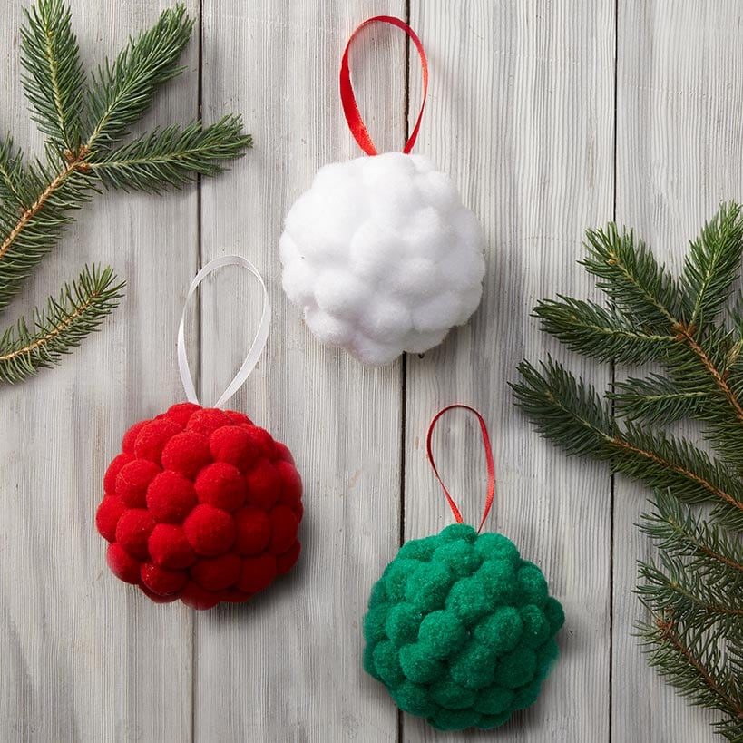 Whimsical Set of Felt Pom Pom Ornaments#select-item_set-of-3-pom-poms