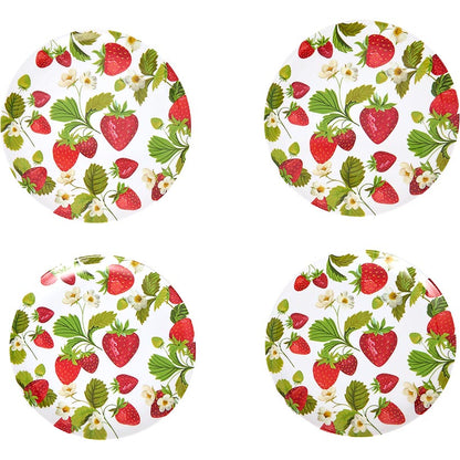 Fresh off the Vine Strawberry Pattern Plates or Beaded Wooden Serving Tray