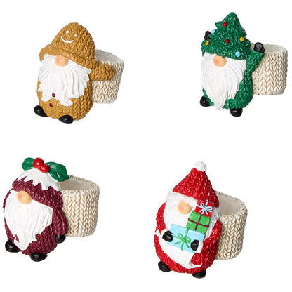 Set of 4 Gnome Napkin Rings