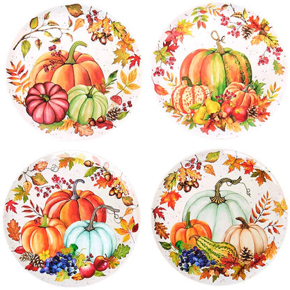 Set of 4 Harvest Dinner Plates or Napkin Rings