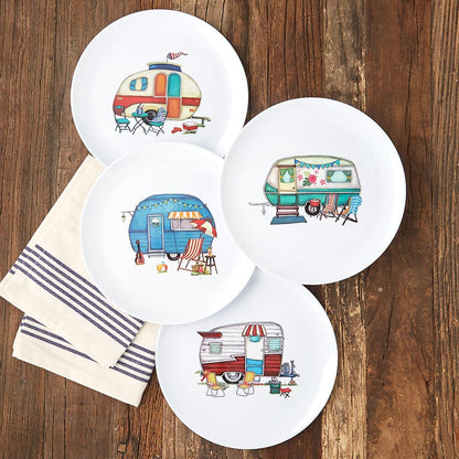 Summer Dining Melamine Plates Set of 4