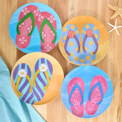 Summer Dining Melamine Plates Set of 4