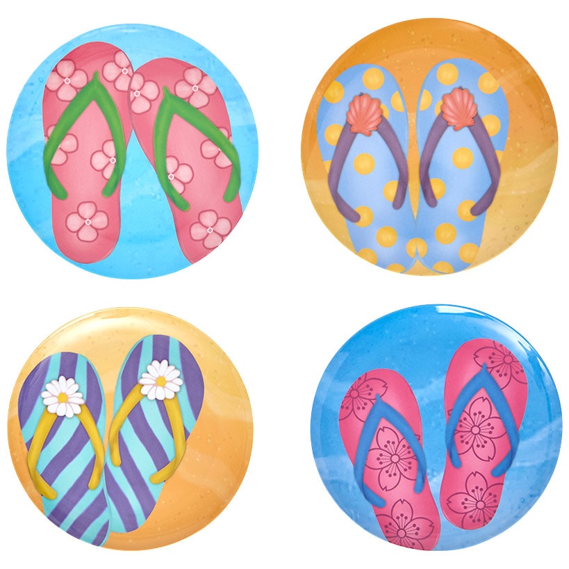 Summer Dining Melamine Plates Set of 4