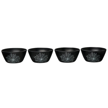Set of 4 Halloween Cobweb Salad Bowls