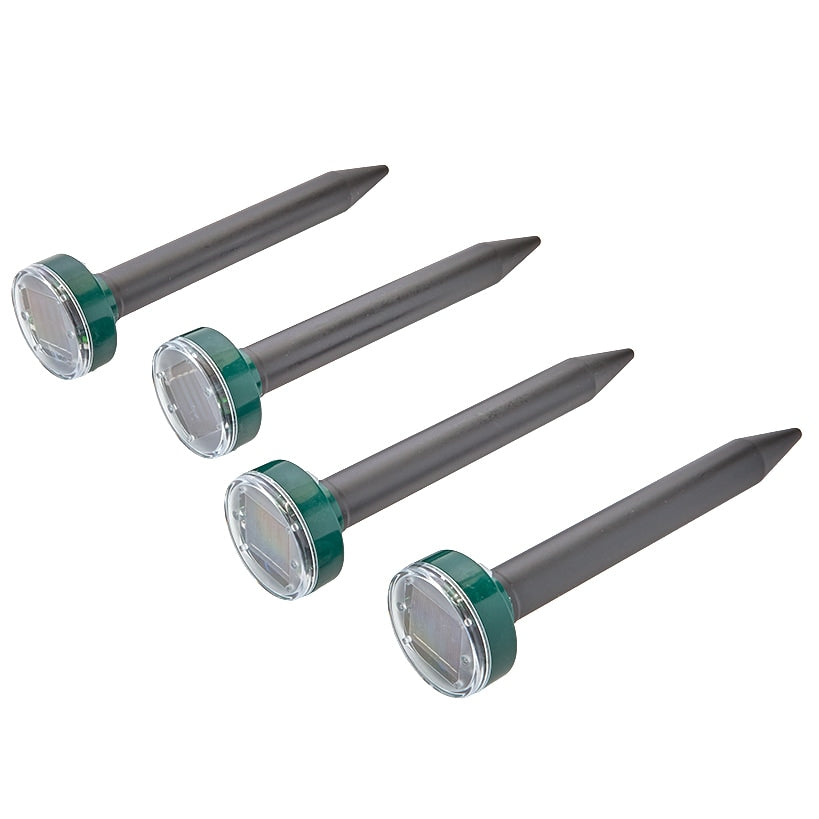 Eco-Friendly Rounded Solar Mole Repellant Stakes-Set of 4