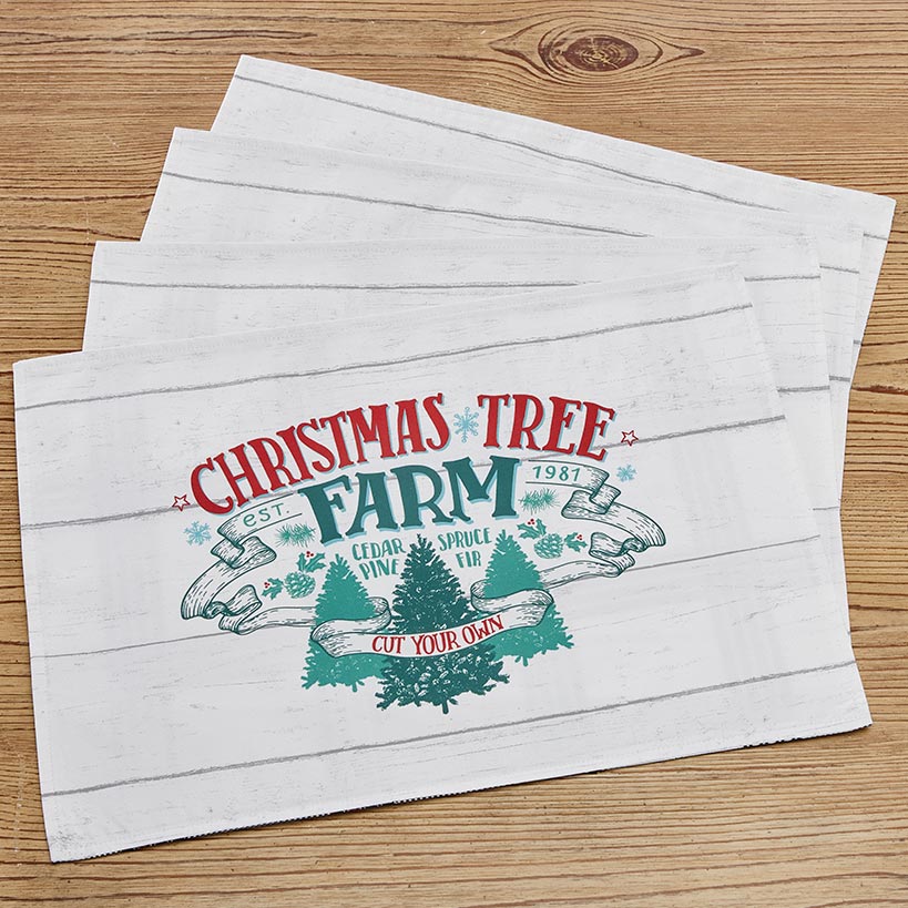 Farmhouse Christmas Table Runner or Set of 4 Placemats