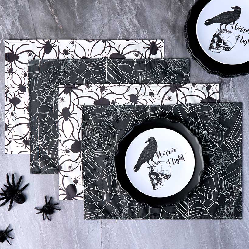 Spider Webs Set of 4 Placemats or Table Runner