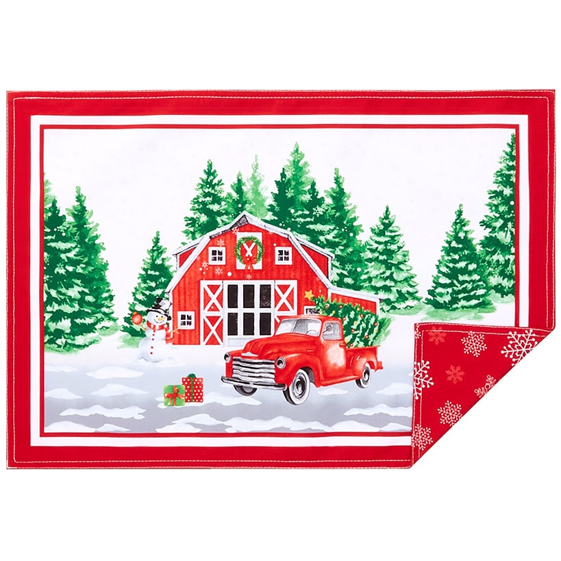 Christmas at the Barn Set of 4 Placemats or Table Runner