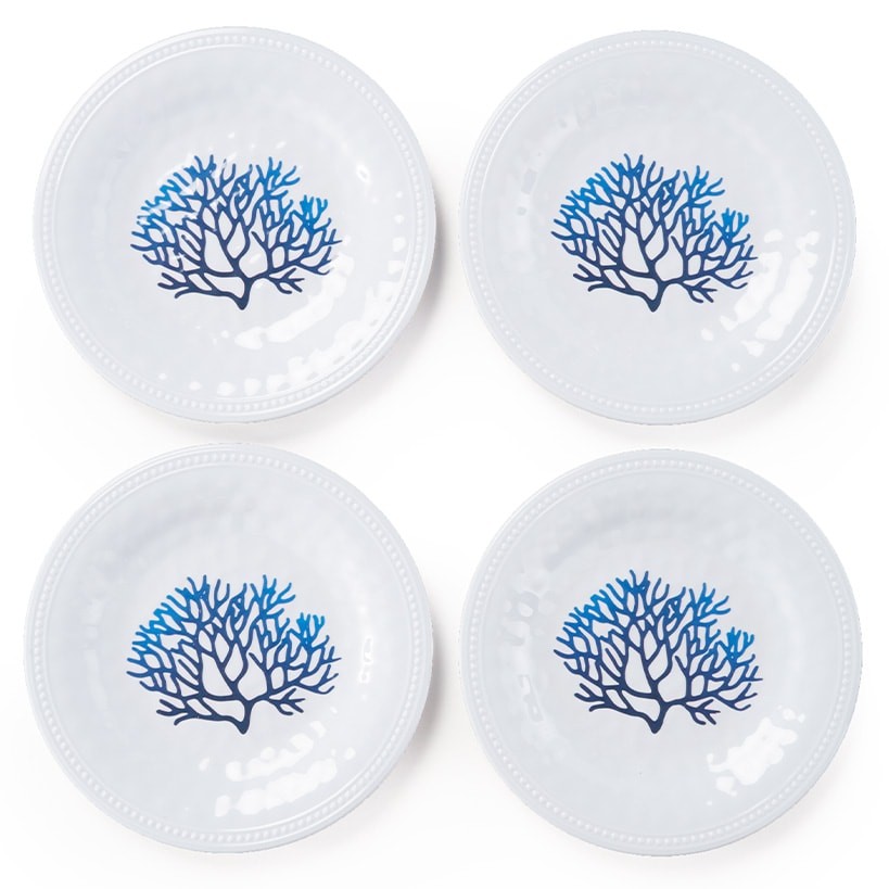 Turquoise Melamine Dinnerware Plates Set of 4