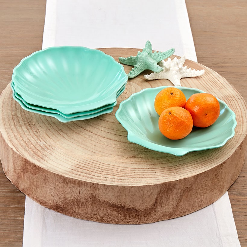 Coastal Melamine Dinnerware Set - Bowls or Plates#select-item_set-of-4-shell-plates