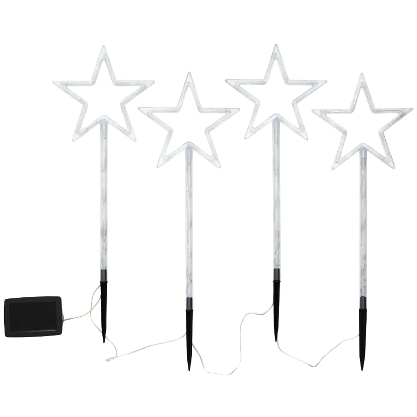 Solar Patriotic Star Garden Stakes - Set of 4
