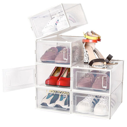 Set of 4 Stackable Shoe Boxes with Lids