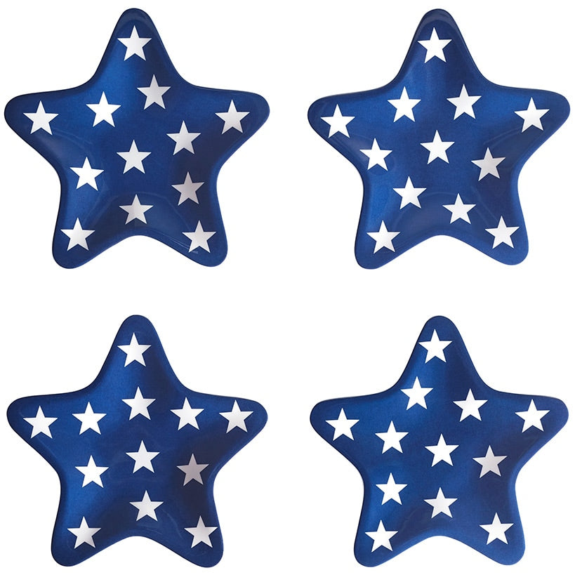 Star Shaped Melamine Appetizer Plates - Set of 4
