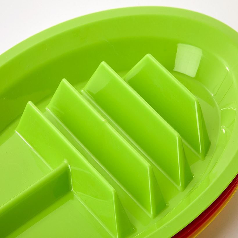 Multicolor Divided Taco Plates - Set of 4