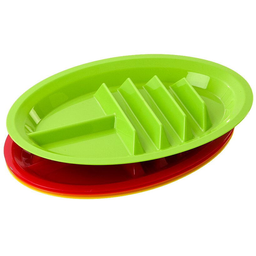 Multicolor Divided Taco Plates - Set of 4
