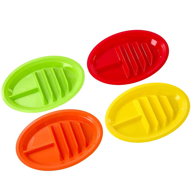 Multicolor Divided Taco Plates - Set of 4