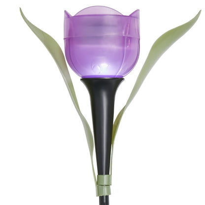 Set of 4 Tulip Solar Garden Stakes