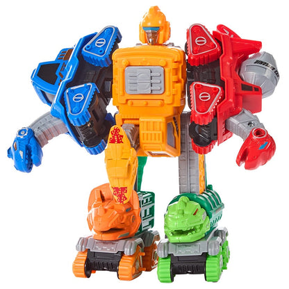 Diecast Transforming Robots Set - Dinosaur to Truck Fun with 360º Rotation