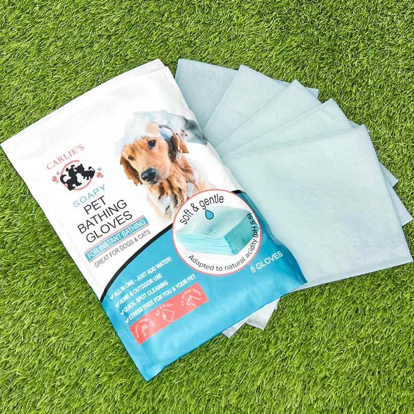 Pet Bath Soapy Gloves - Quick and Easy Cleaning for Your Dog - Set of 5