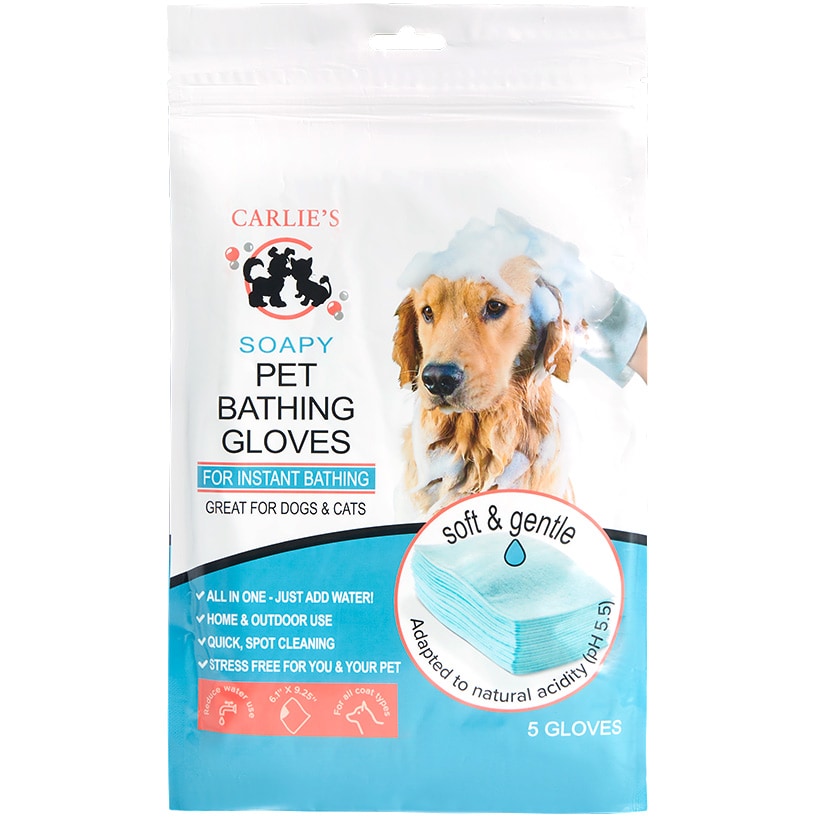 Pet Bath Soapy Gloves - Quick and Easy Cleaning for Your Dog - Set of 5