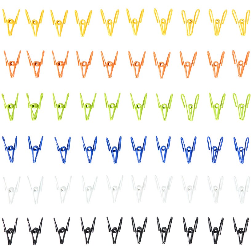 Metal Office Paper & Binder Clips in Multicolor - Set of 60